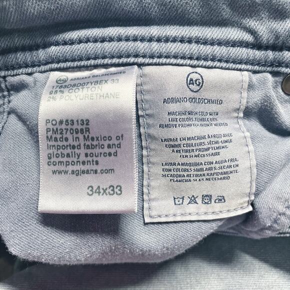 AG ADRIANO GOLDSCHMIED Tellis Modern Slim Jeans in Cool Faded Gray Size 34Wx33L - Picture 9 of 12